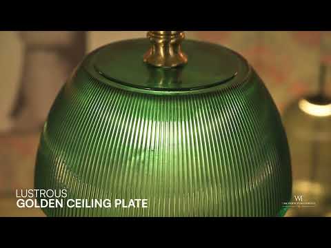 Teal Twist (Green, Gold) Textured Glass Pendant Light