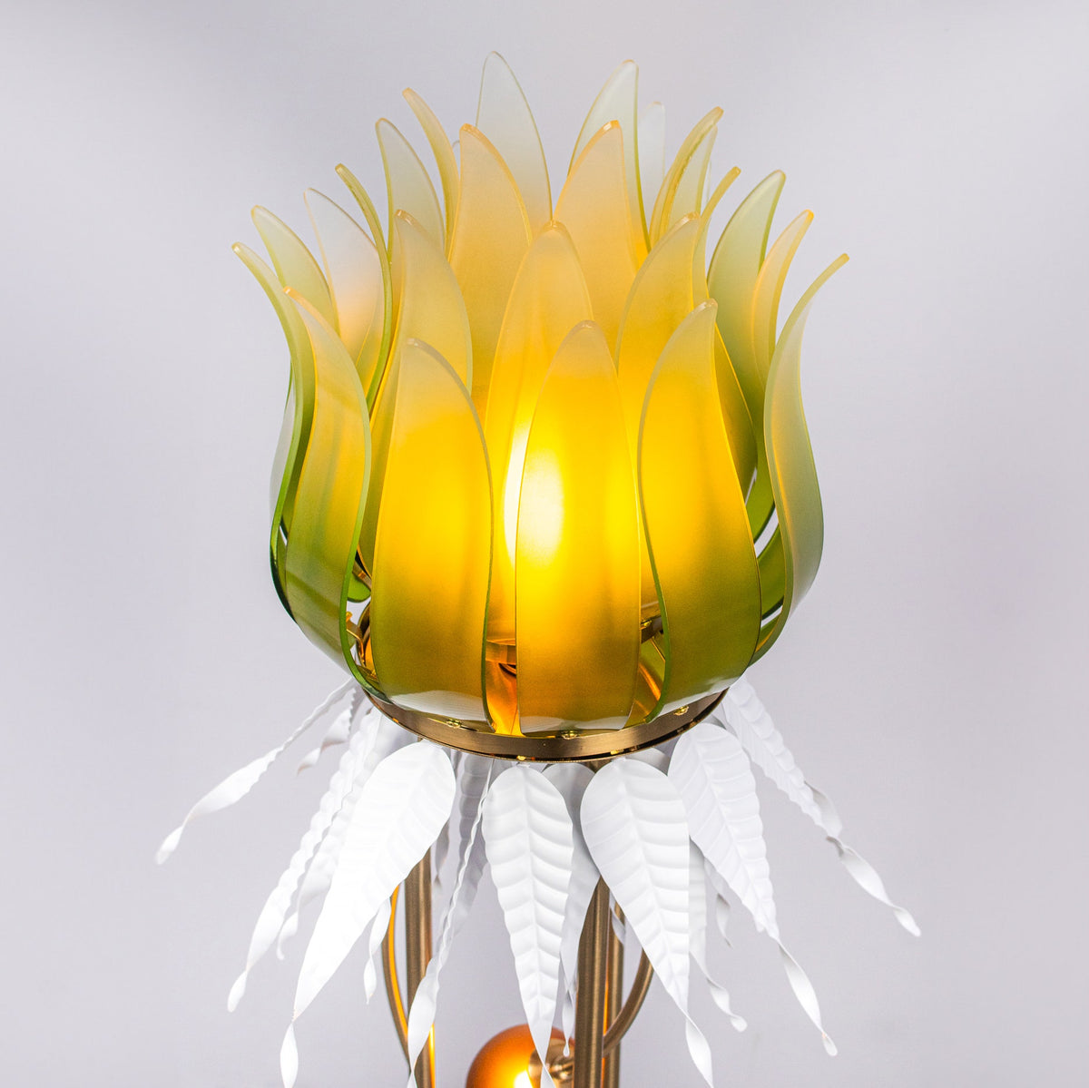 Konoha Whisper (Grey, Green & Amber) Gradient Floor Lamp