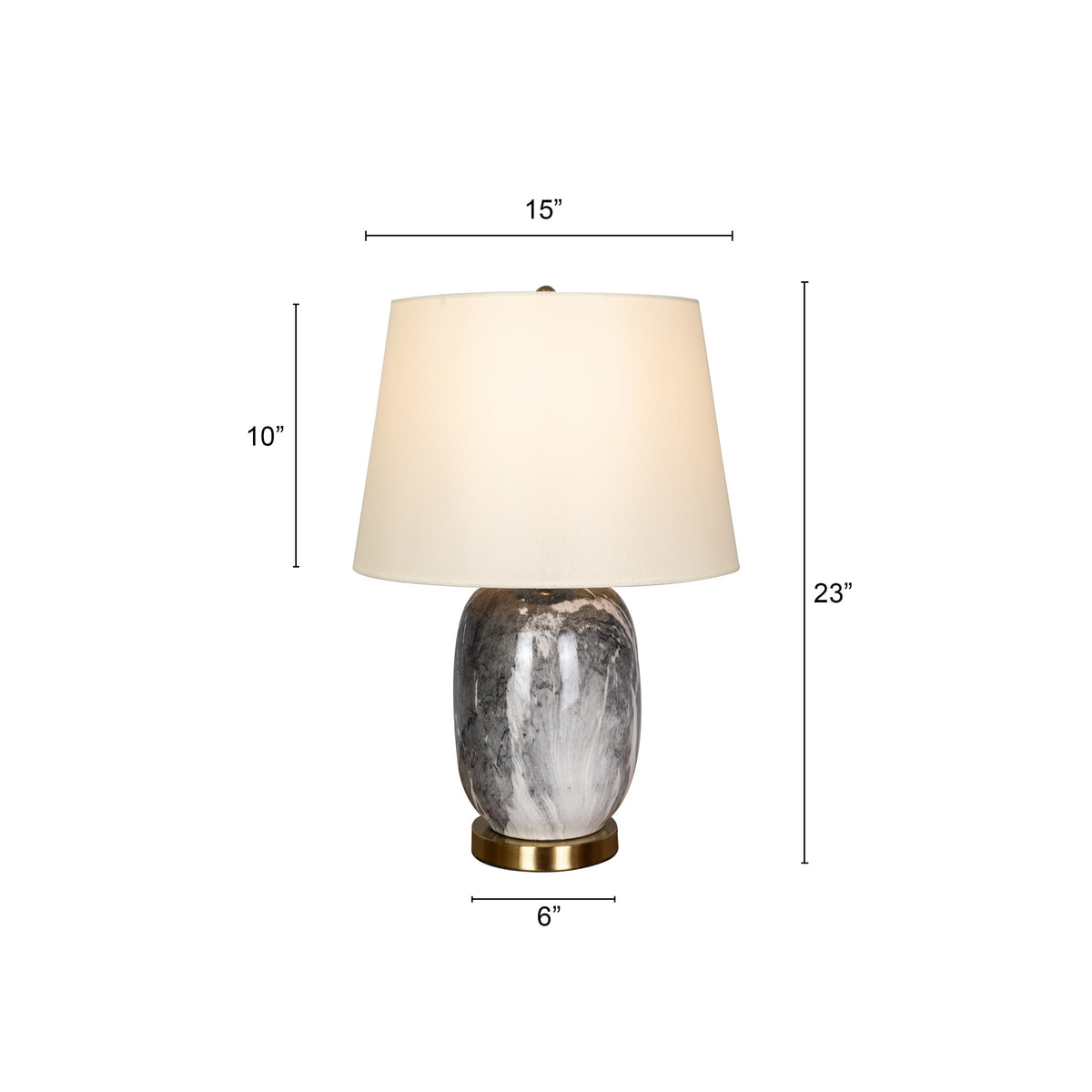 RSVP Please (Smokey Grey) Marble Table Lamp
