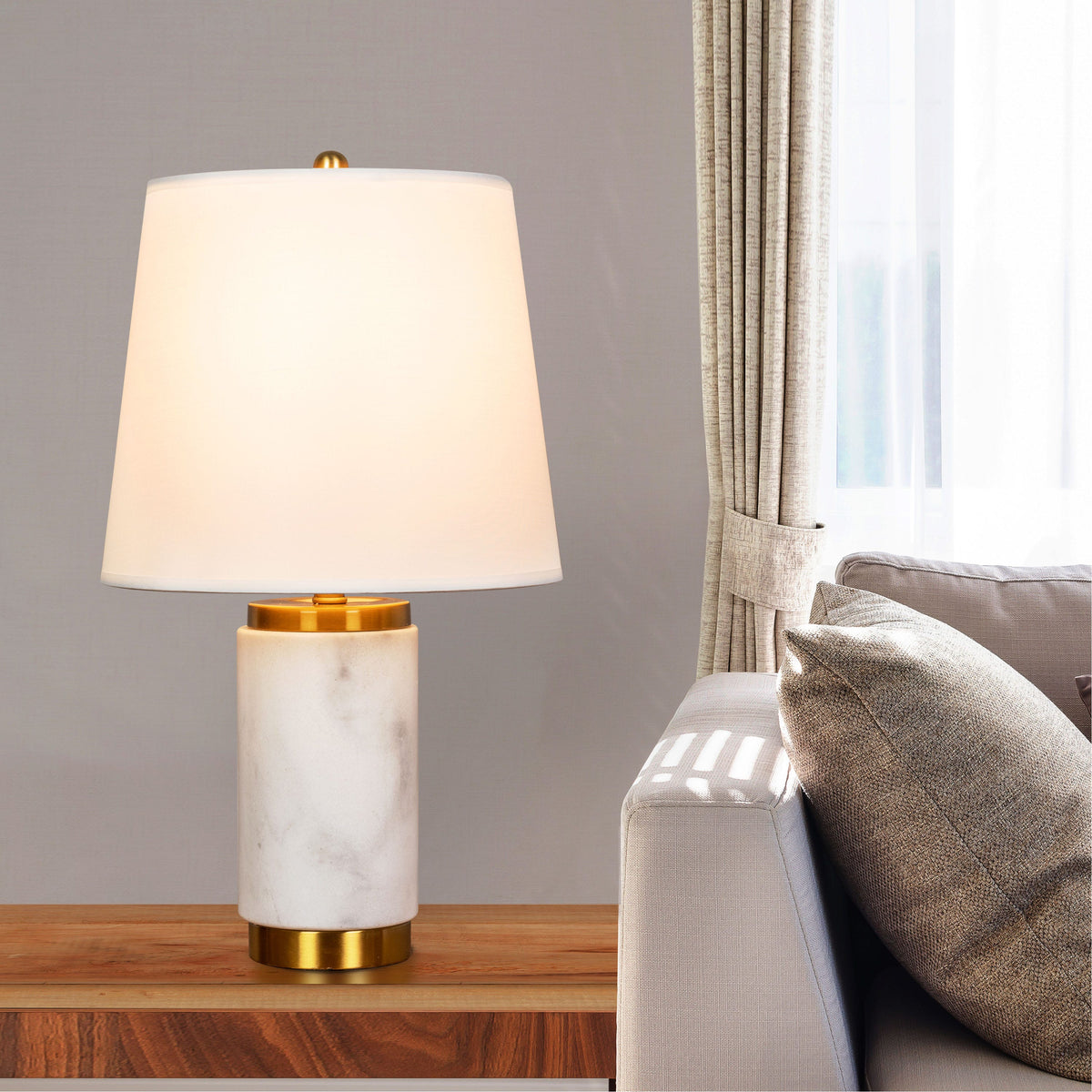 Lasting Love (White, Gold) Marble Table Lamp