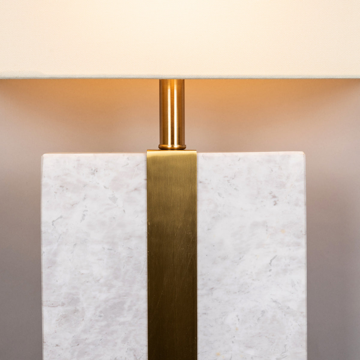 Just A Memory (Extra Large, White, Gold) Marble Table Lamp