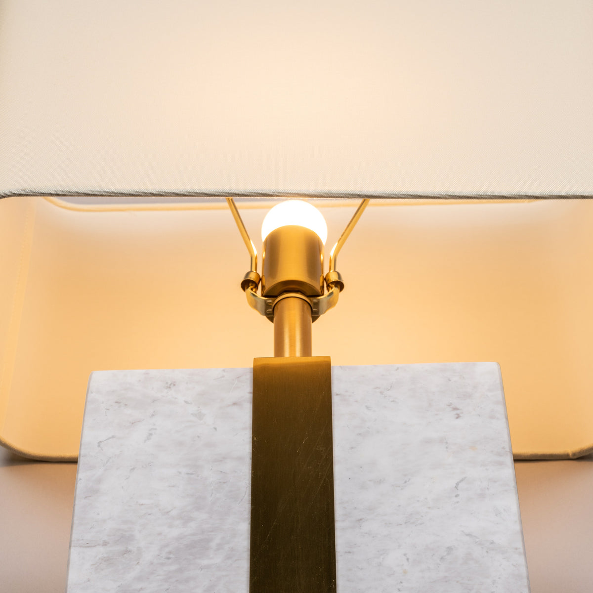 Just A Memory (Extra Large, White, Gold) Marble Table Lamp