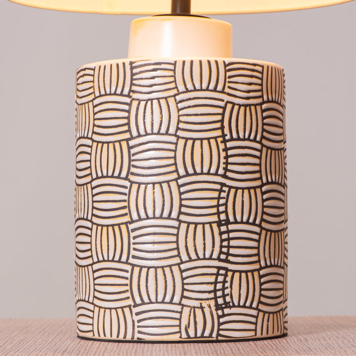 Twisted Treat (Grey, Yellow) Ceramic Table Lamp