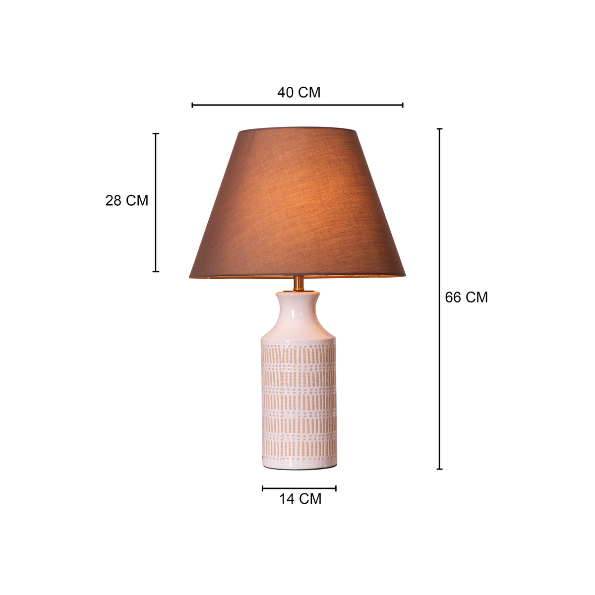 Tan Bran (Brown, Beige) Ceramic Table Lamp