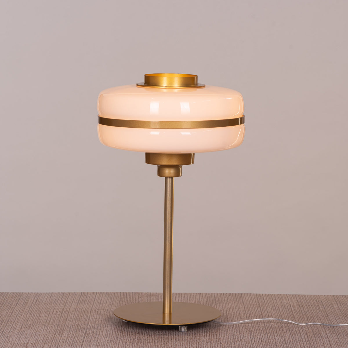 Only Way To Live (Gold, White) Table Lamp