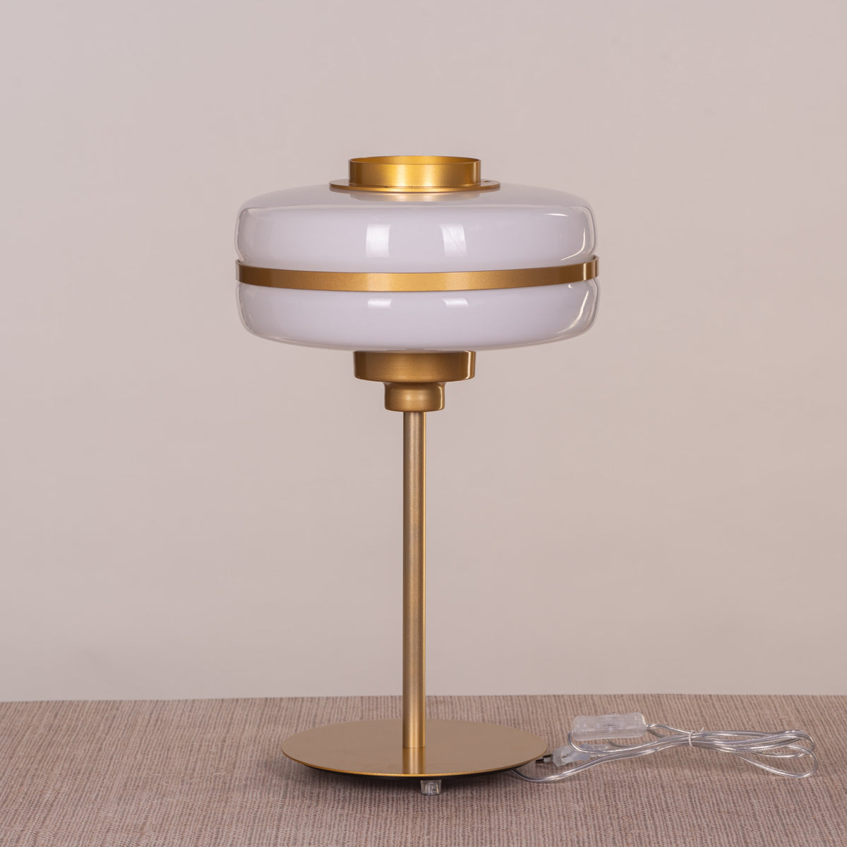 Only Way To Live (Gold, White) Table Lamp