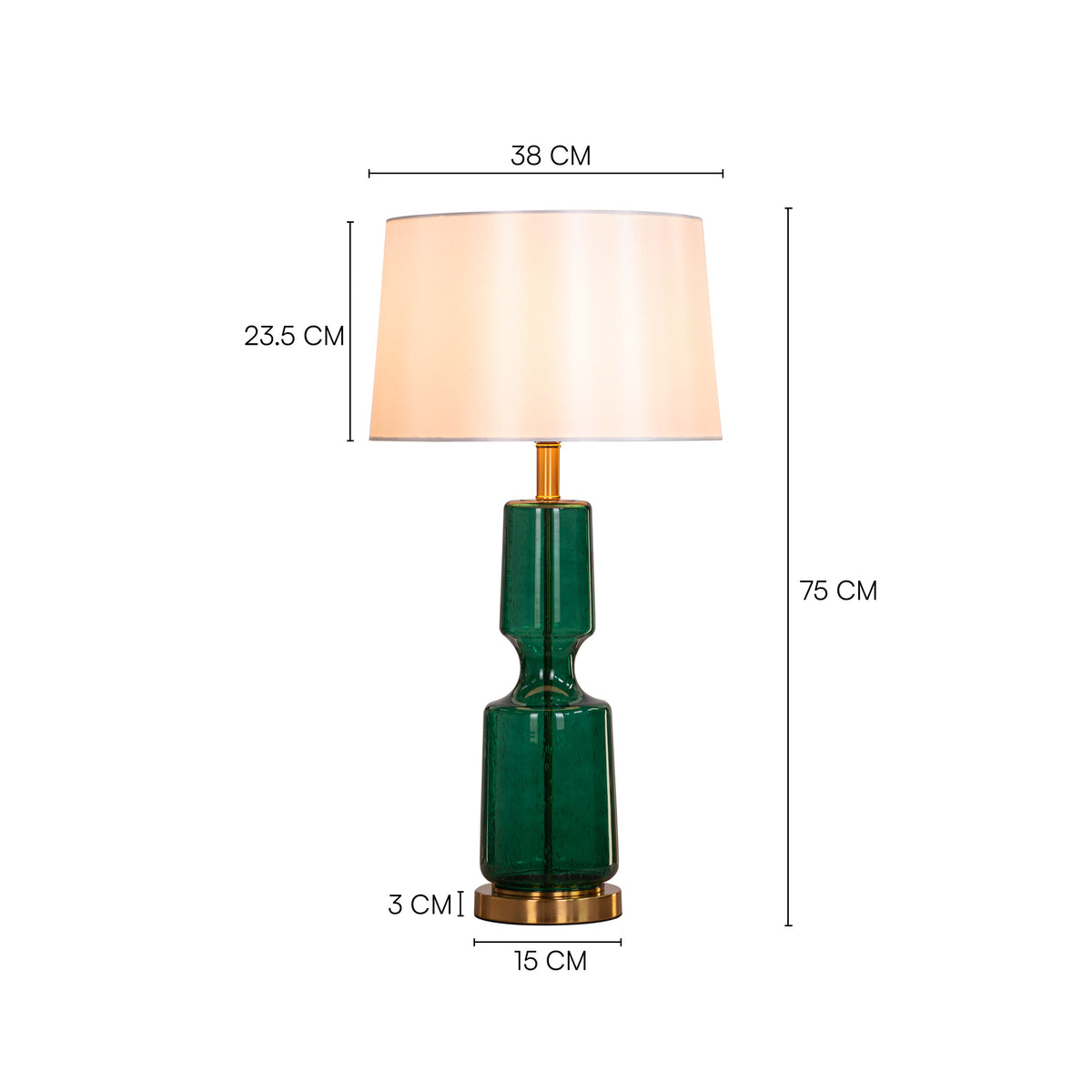 Cake By The Ocean (Green, Silver) Tinted Glass Table Lamp