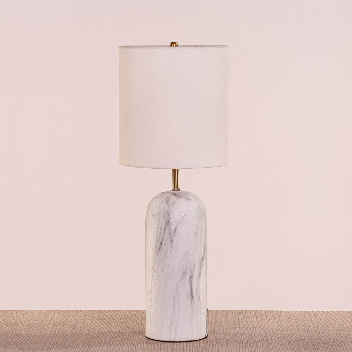 Words Unsaid (Grey, White) Fabric Table Lamp