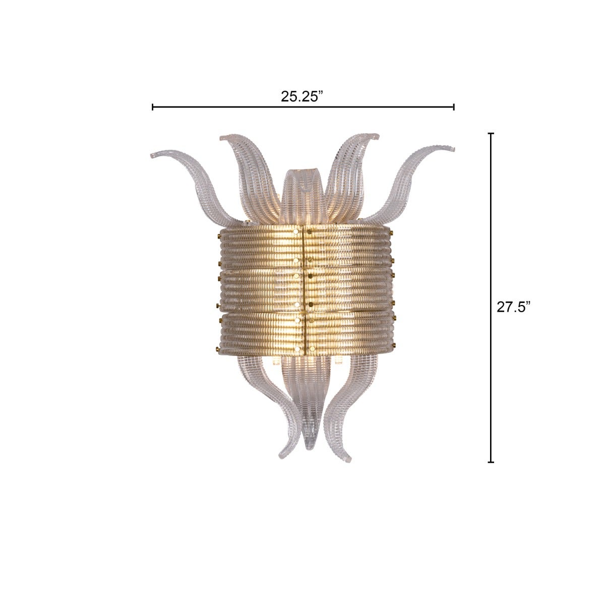 Seat At The Table (Gold) Textured Glass Wall Light