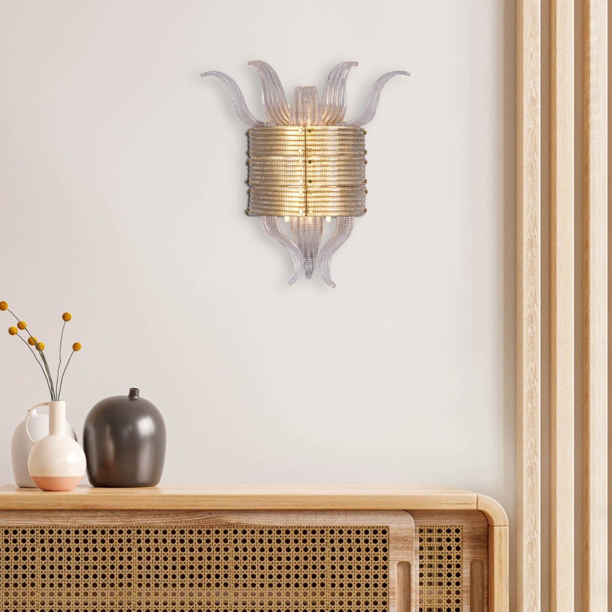 Seat At The Table (Gold) Textured Glass Wall Light