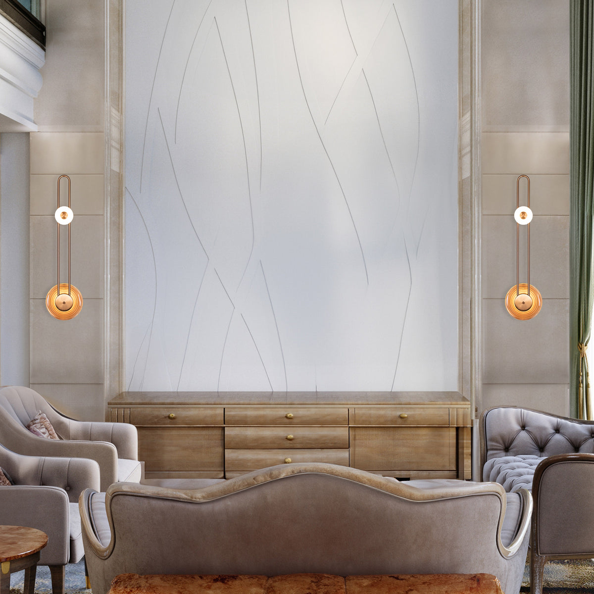 Sunkissed (Gold, Amber, 3 Color LED) Wall Light