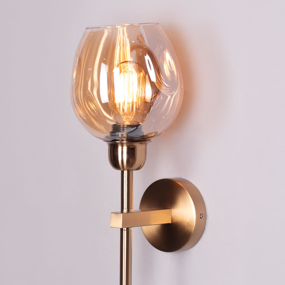 Mykonos Memories (Gold, Amber) Clear Glass Wall Light