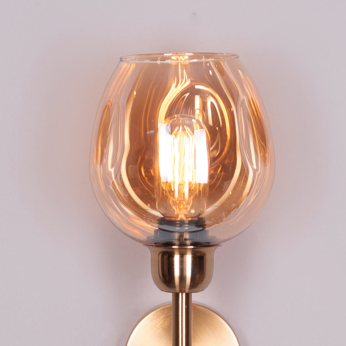 Mykonos Memories (Gold, Amber) Clear Glass Wall Light