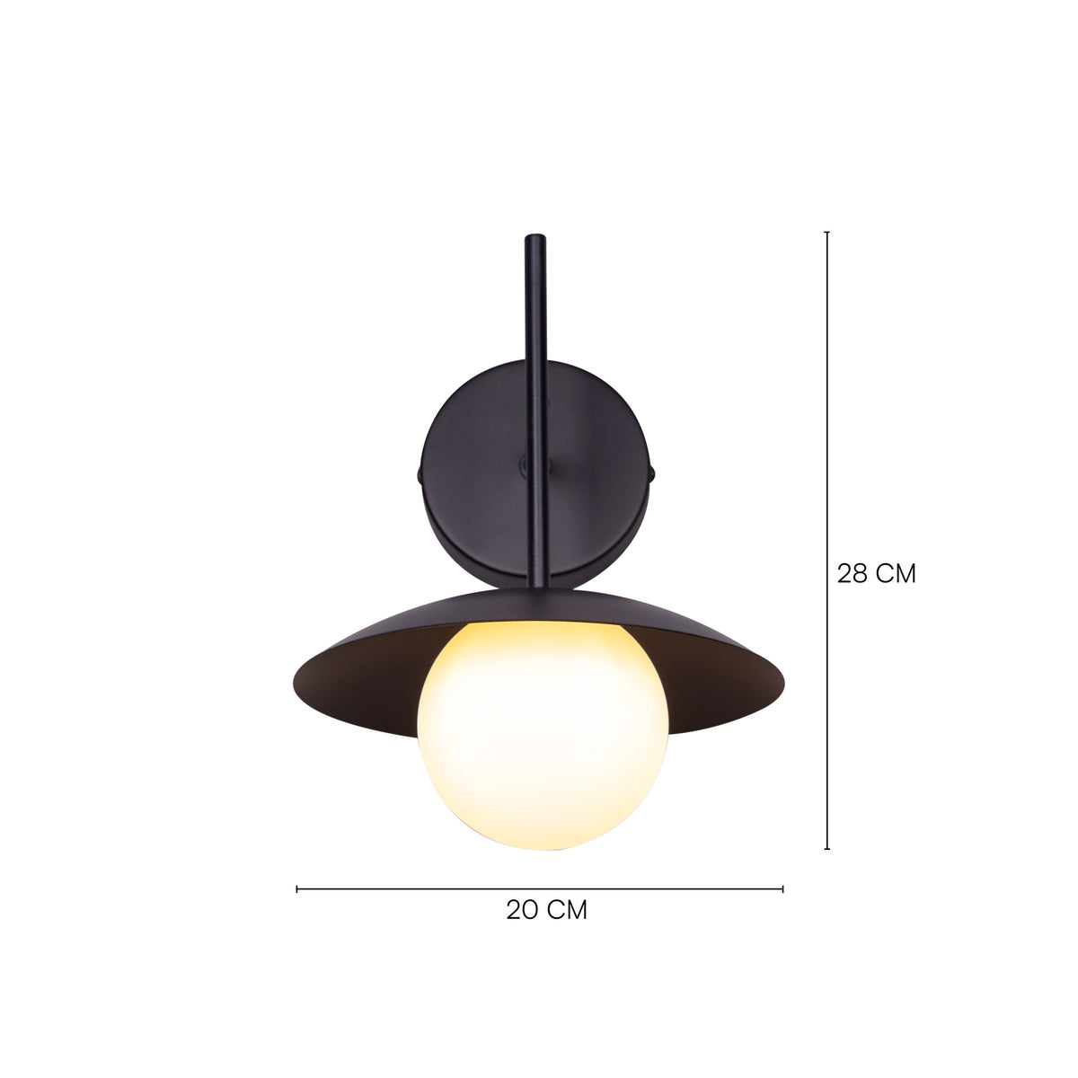 Why Not Me (Black) Frosted Glass Wall Light