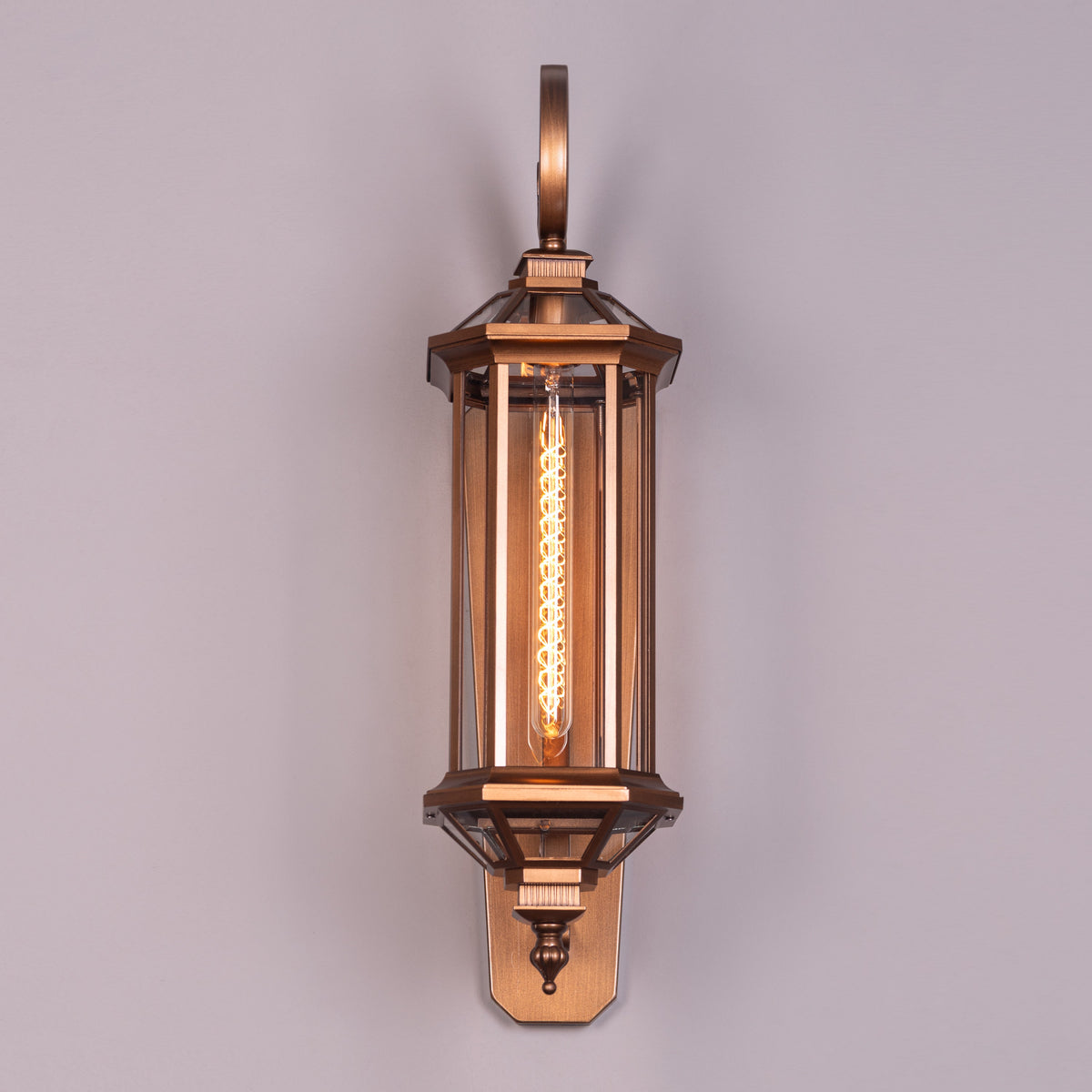 Townhouse (Antique Gold) Clear Glass Outdoor Covered Wall Light