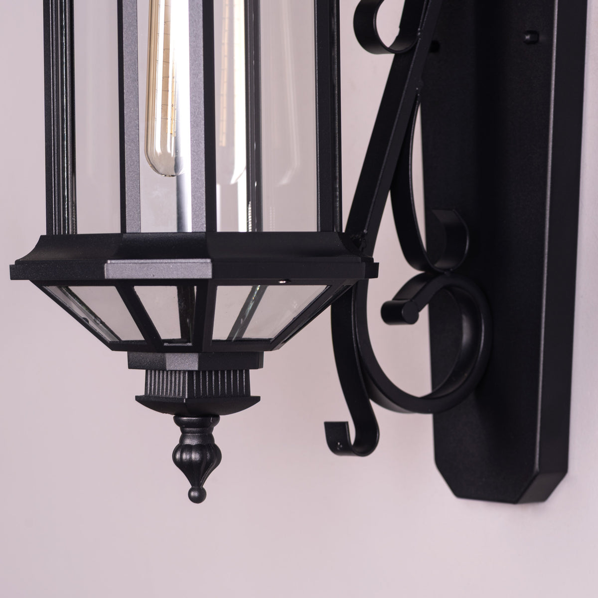 Townhouse (Black) Clear Glass Outdoor Covered Wall Light