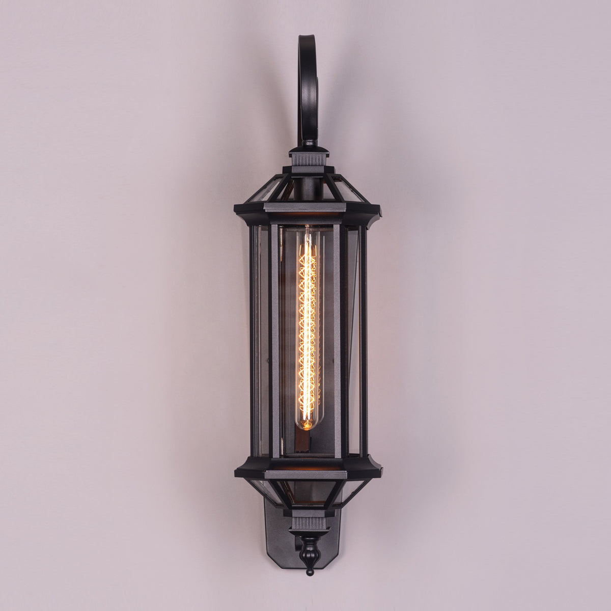 Townhouse (Black) Clear Glass Outdoor Covered Wall Light