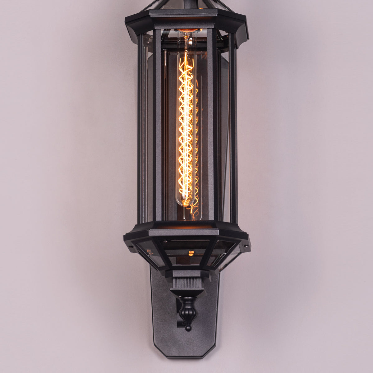 Townhouse (Black) Clear Glass Outdoor Covered Wall Light