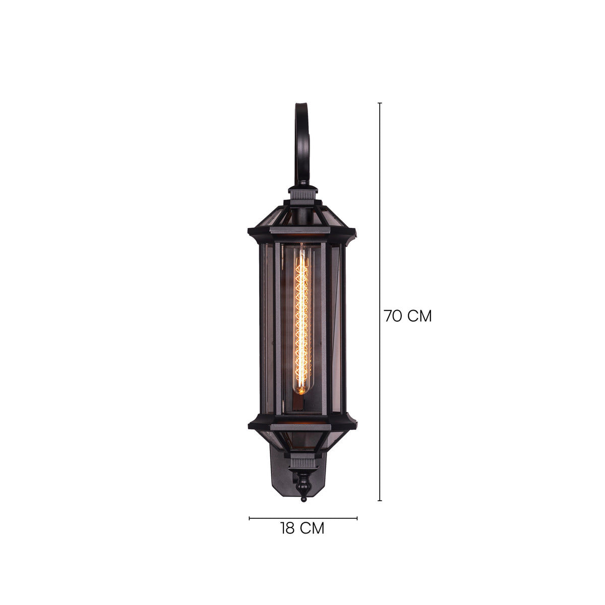 Townhouse (Black) Clear Glass Outdoor Covered Wall Light