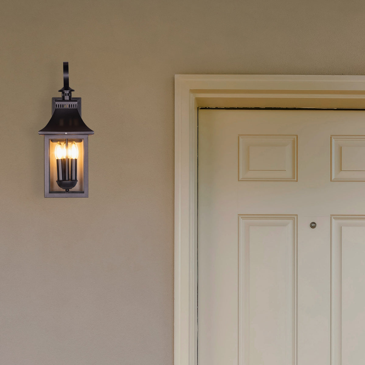 Good For You (Black) Clear Glass Outdoor Covered Wall Light