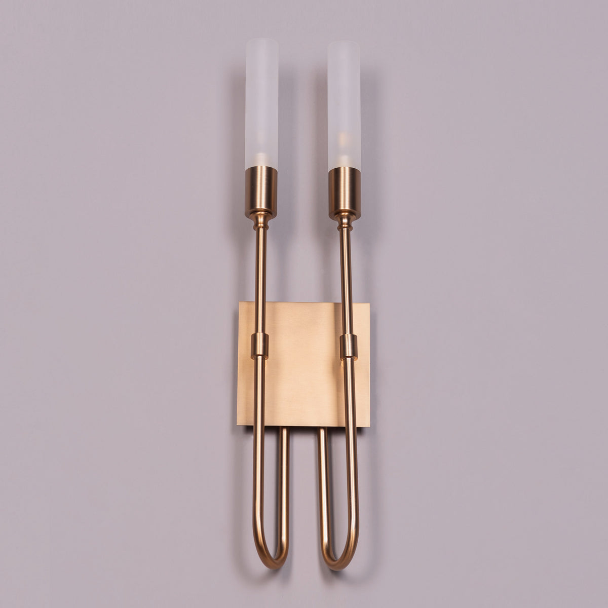 Opaline Crest (Gold, White) 2 Head Frosted Glass Wall Light