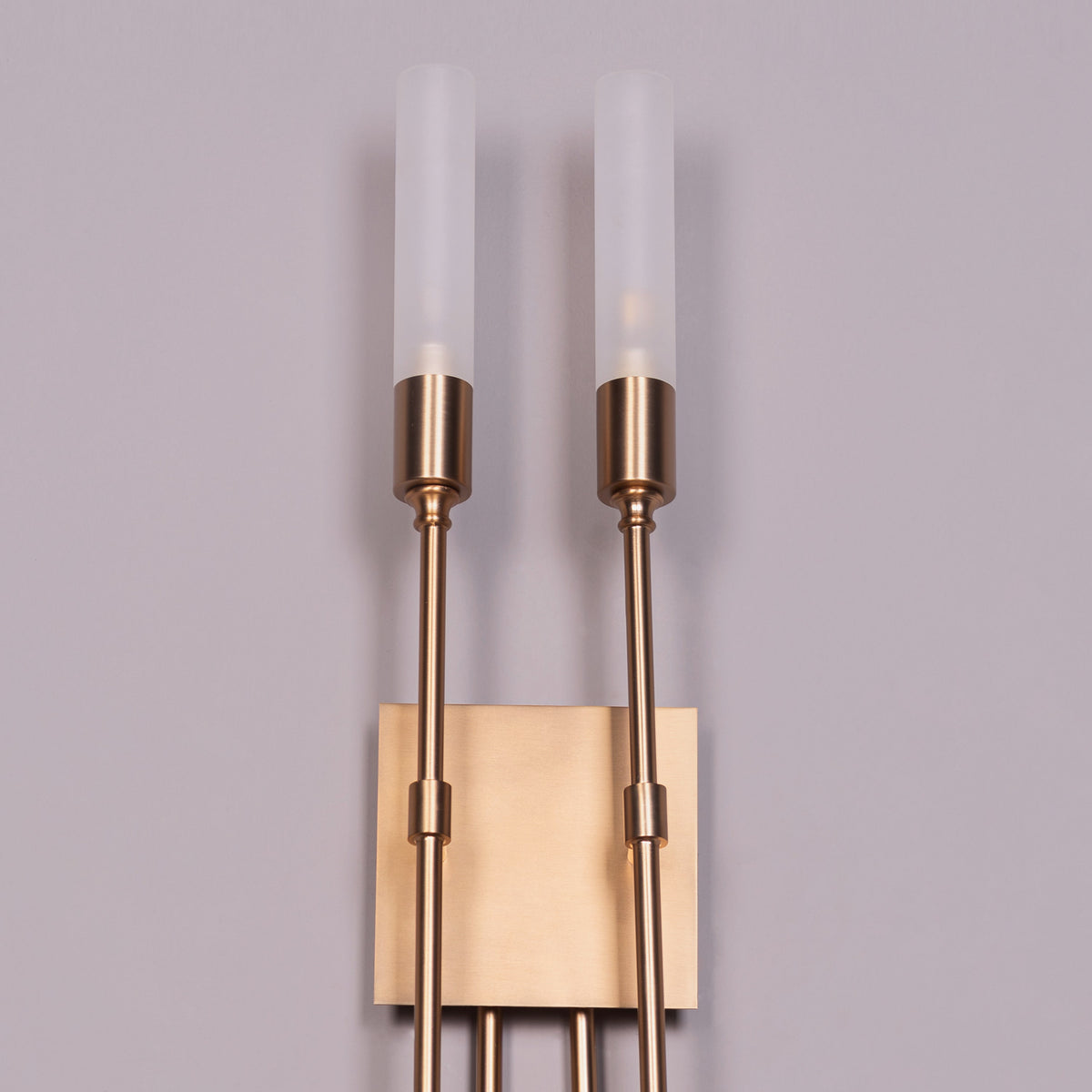 Opaline Crest (Gold, White) 2 Head Frosted Glass Wall Light