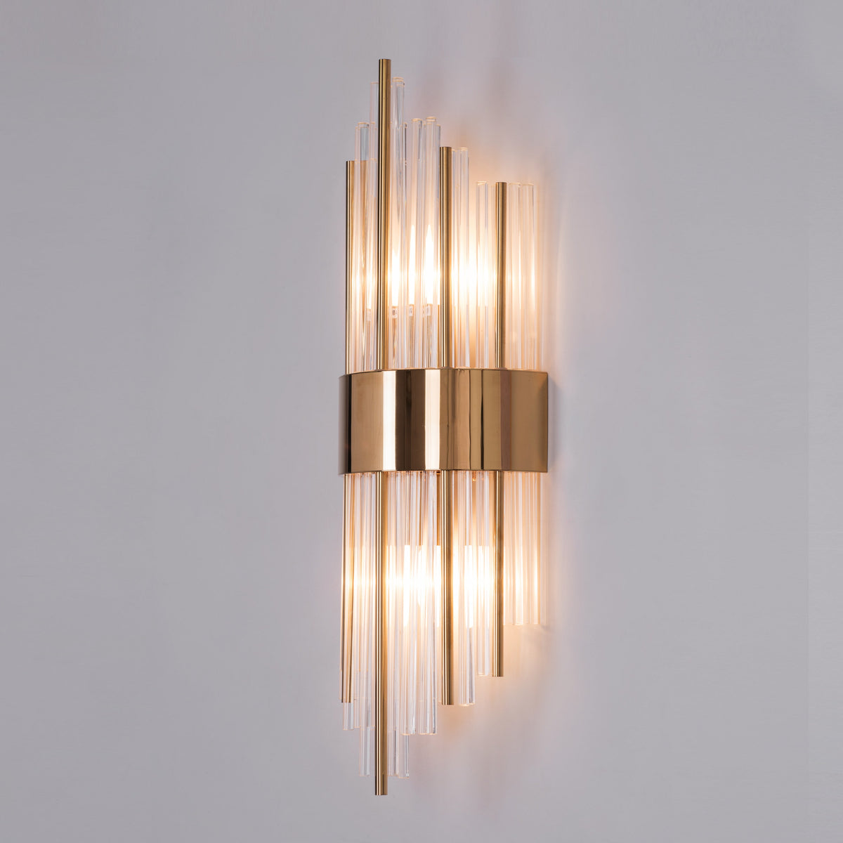 Carry My Heart (Gold) Glass Tube Wall Light