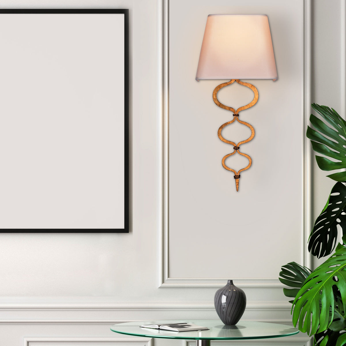 Sunlit (Cream, Gold, Foil Finish) Wall Light