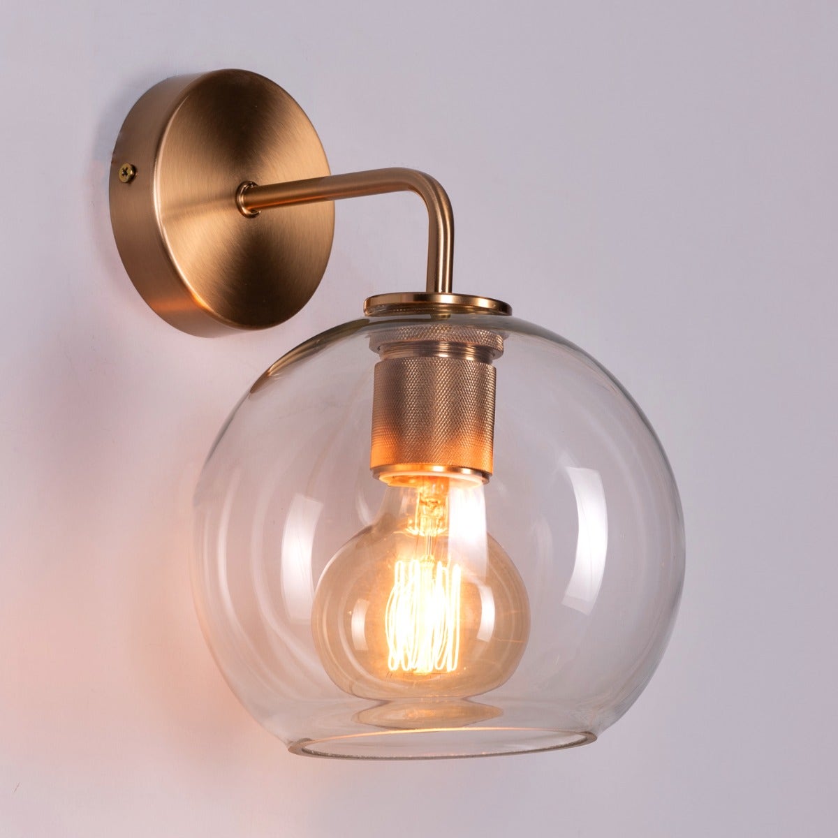 Endgame (Gold) Clear Glass Wall Light