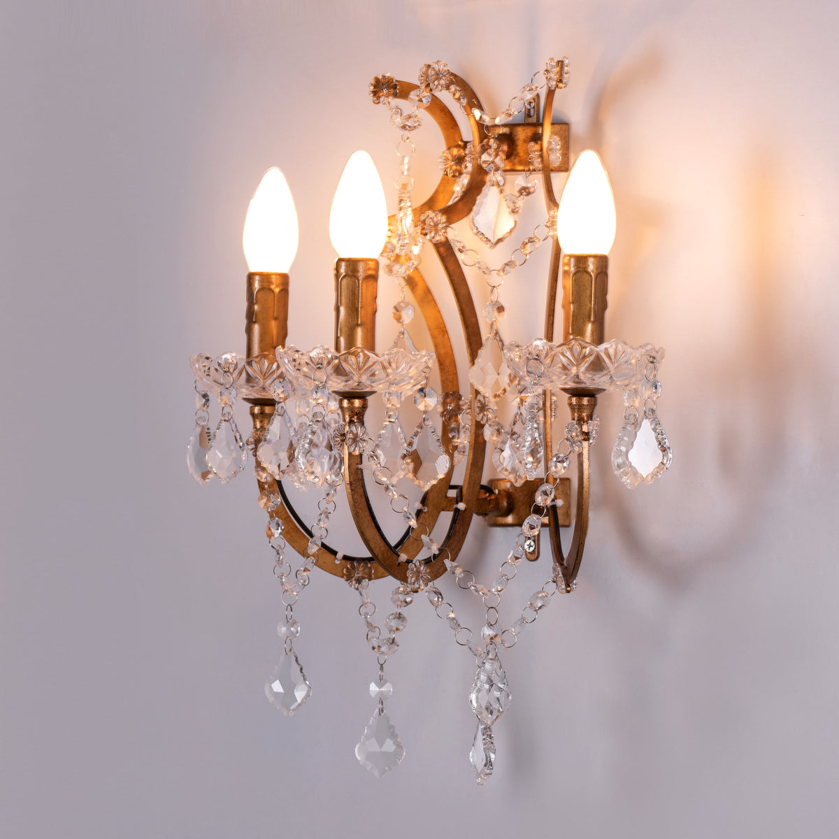 French Restoration (Antique Gold) Crystal Wall Light