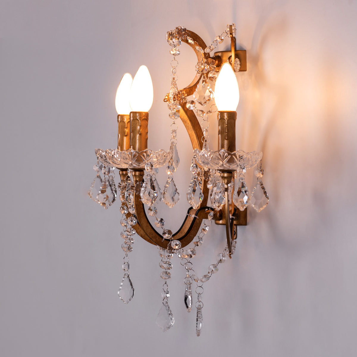 French Restoration (Antique Gold) Crystal Wall Light