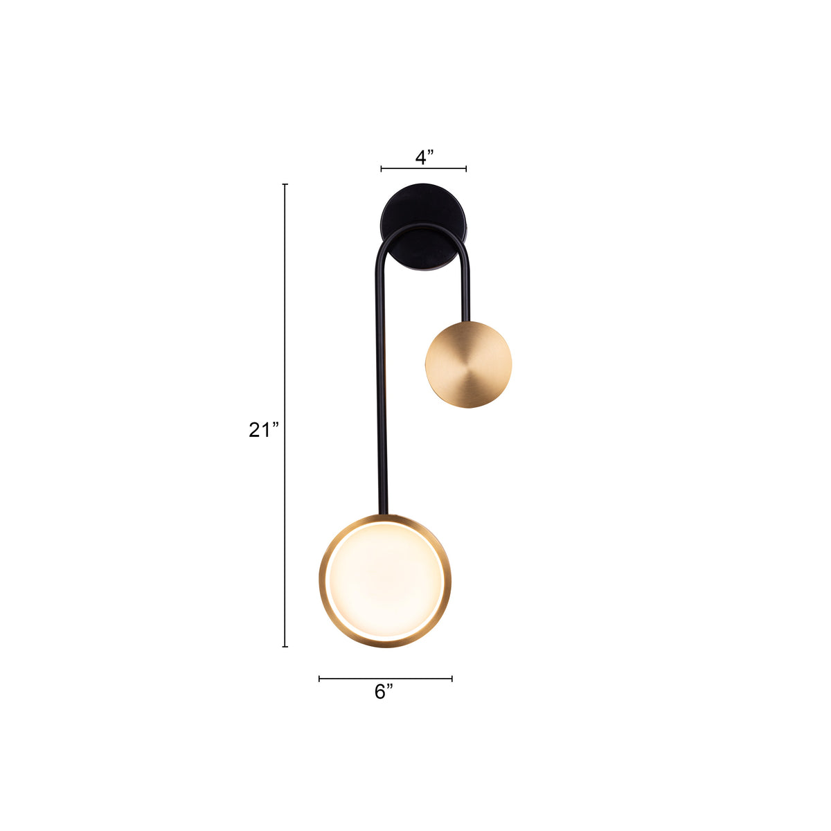 New Season Signature (Black, Gold, Built-In LED) Wall Light
