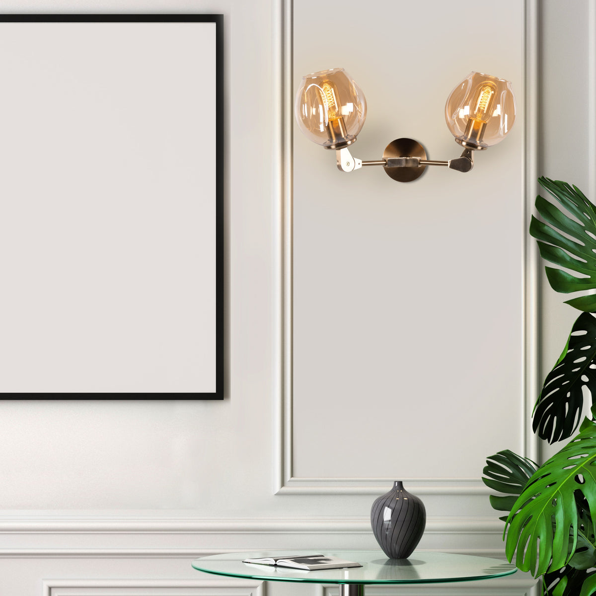 Games People Play (Gold, Amber) Glass Wall Light