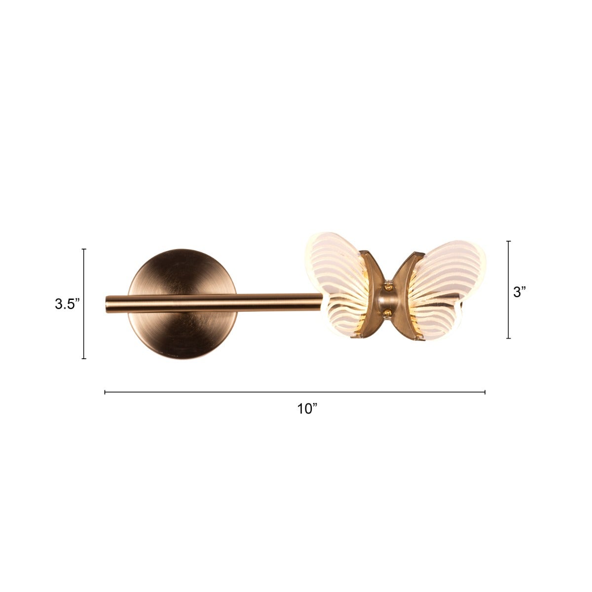Butterfly Kisses (Gold, Built-In LED) Wall Light