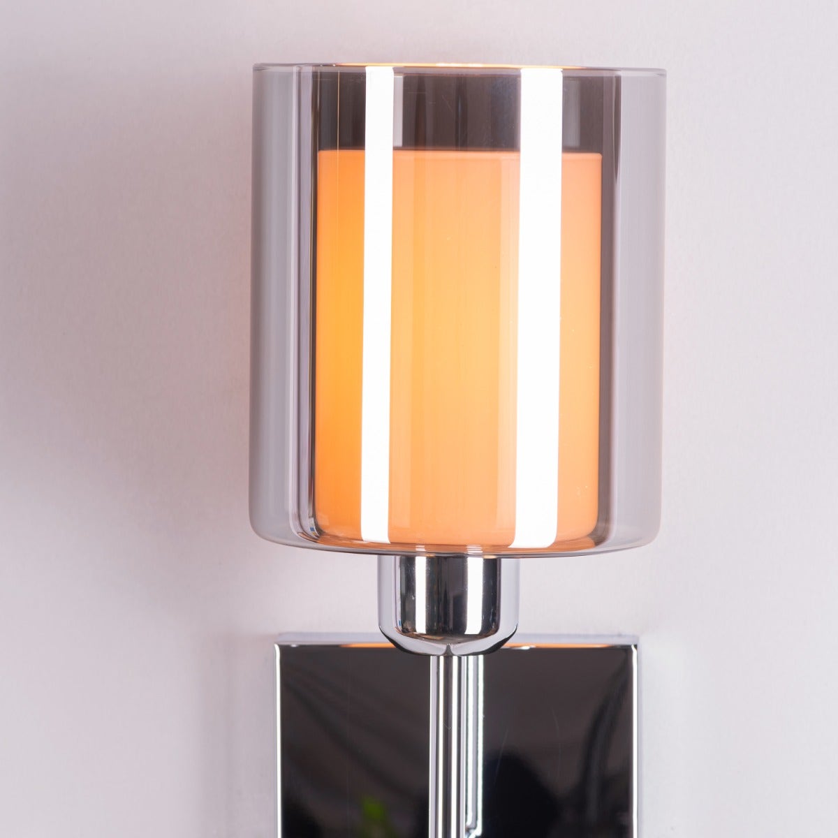 Courtesy Call (Smokey Grey) Glass Stainless Steel Wall Light