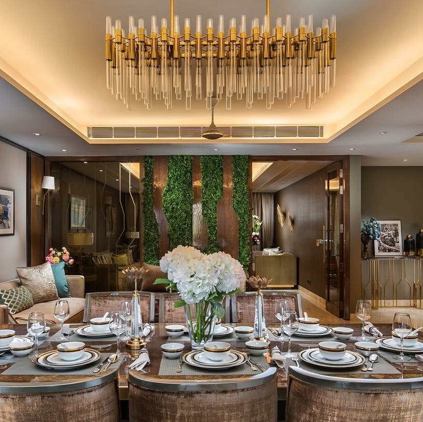 ثريا أنبوبية زجاجية "Married In Milan Grand" (كبيرة، ذهبية)