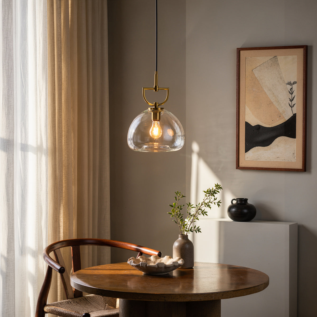 Nightlife (Gold, Clear) Glass Pendant Lamp