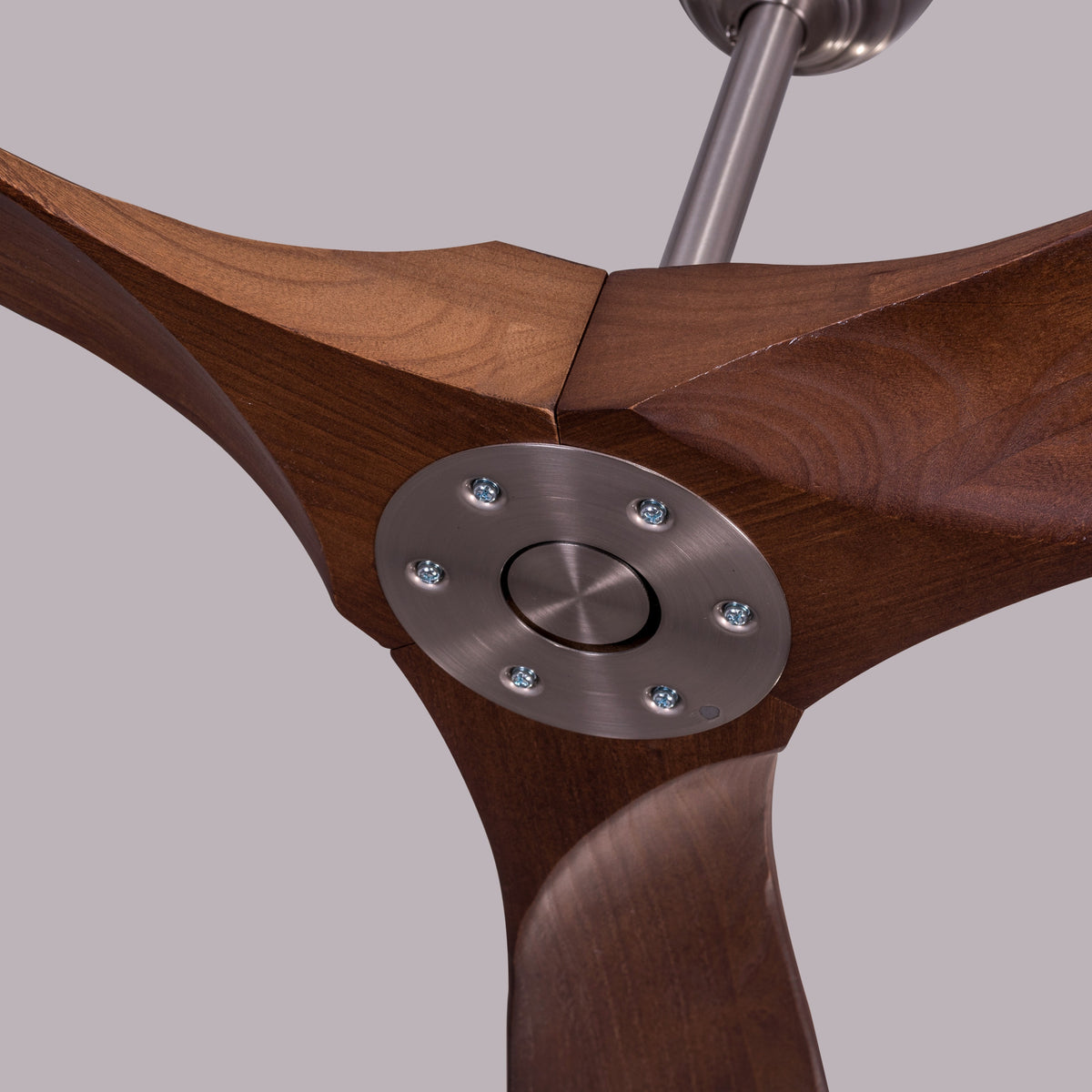 Spin Me Around (132 cm Span, Chrome Finish Metal Body, Solid Wood Blades) Ceiling Fan