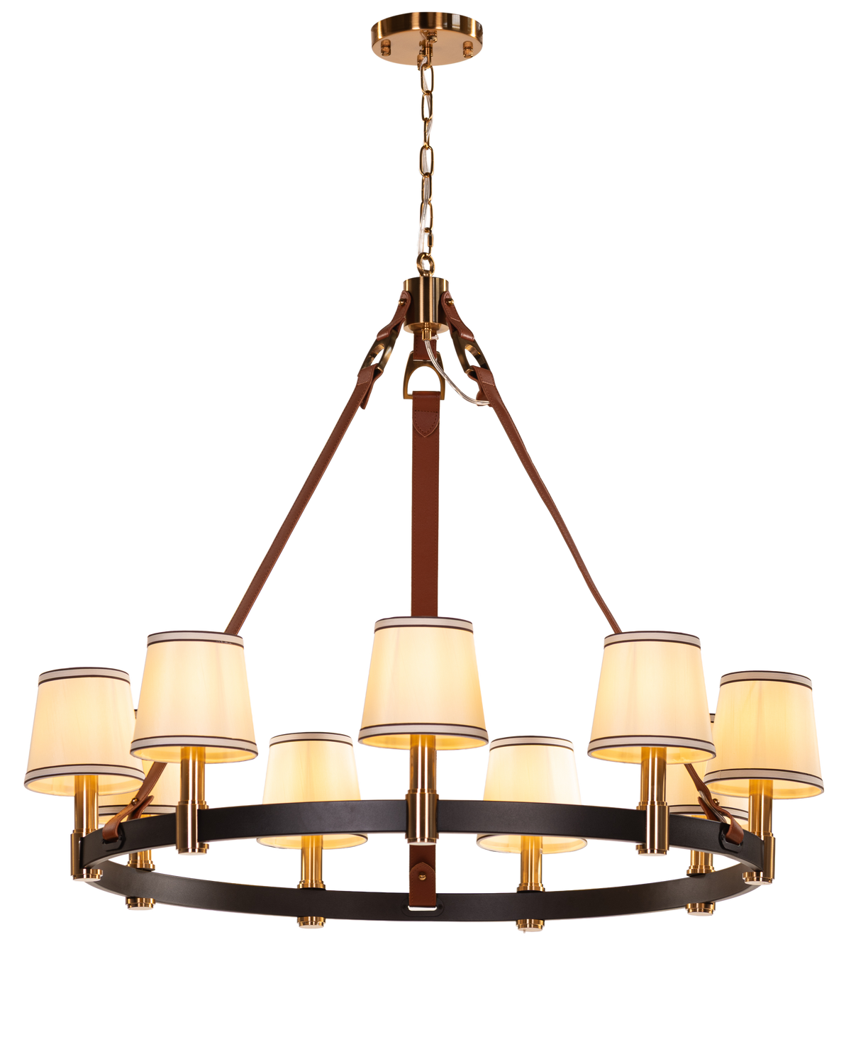 Ink & Ember (Black, Brown, White) Faux Leather Chandelier