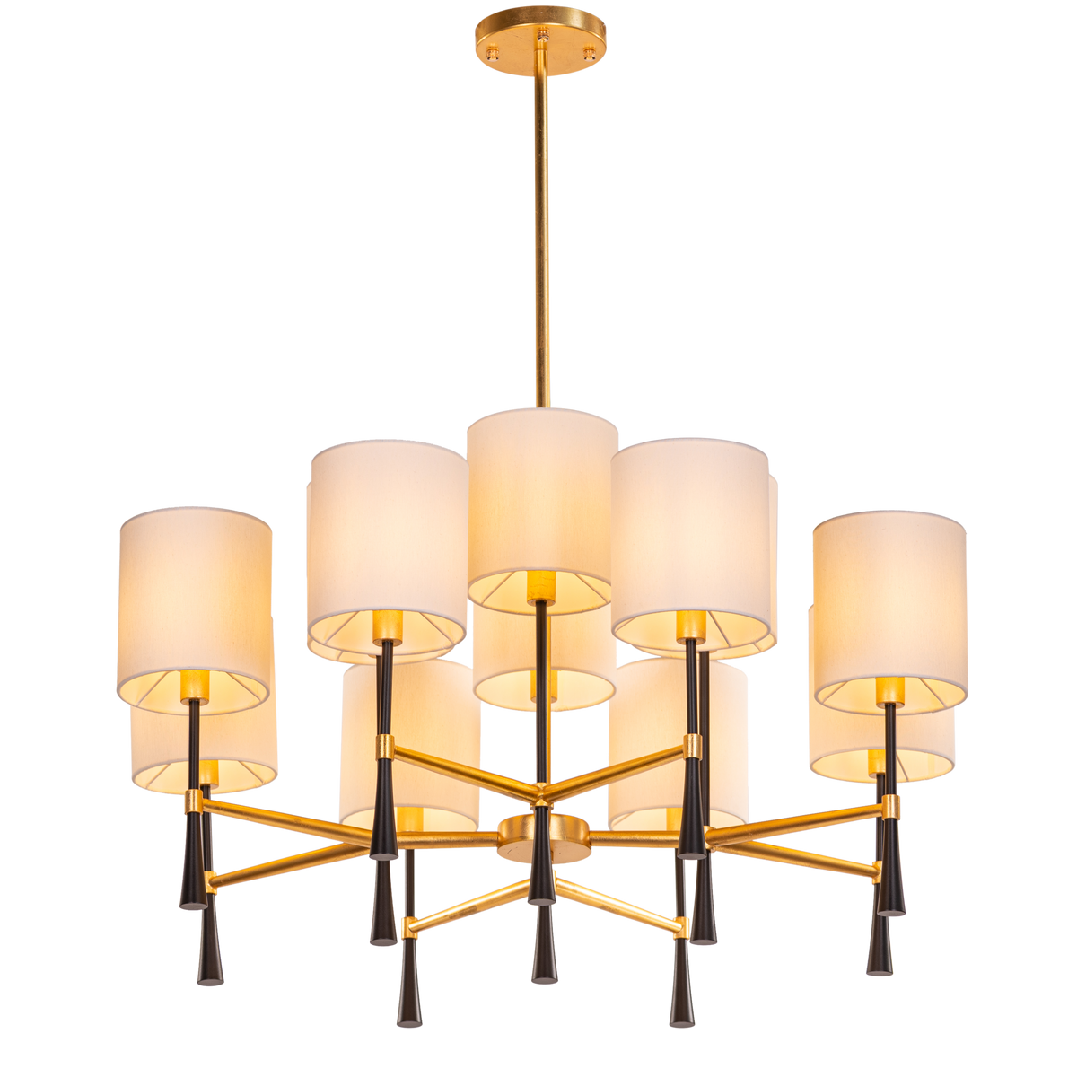 Windsor (Black, Gold, White) Fabric Chandelier