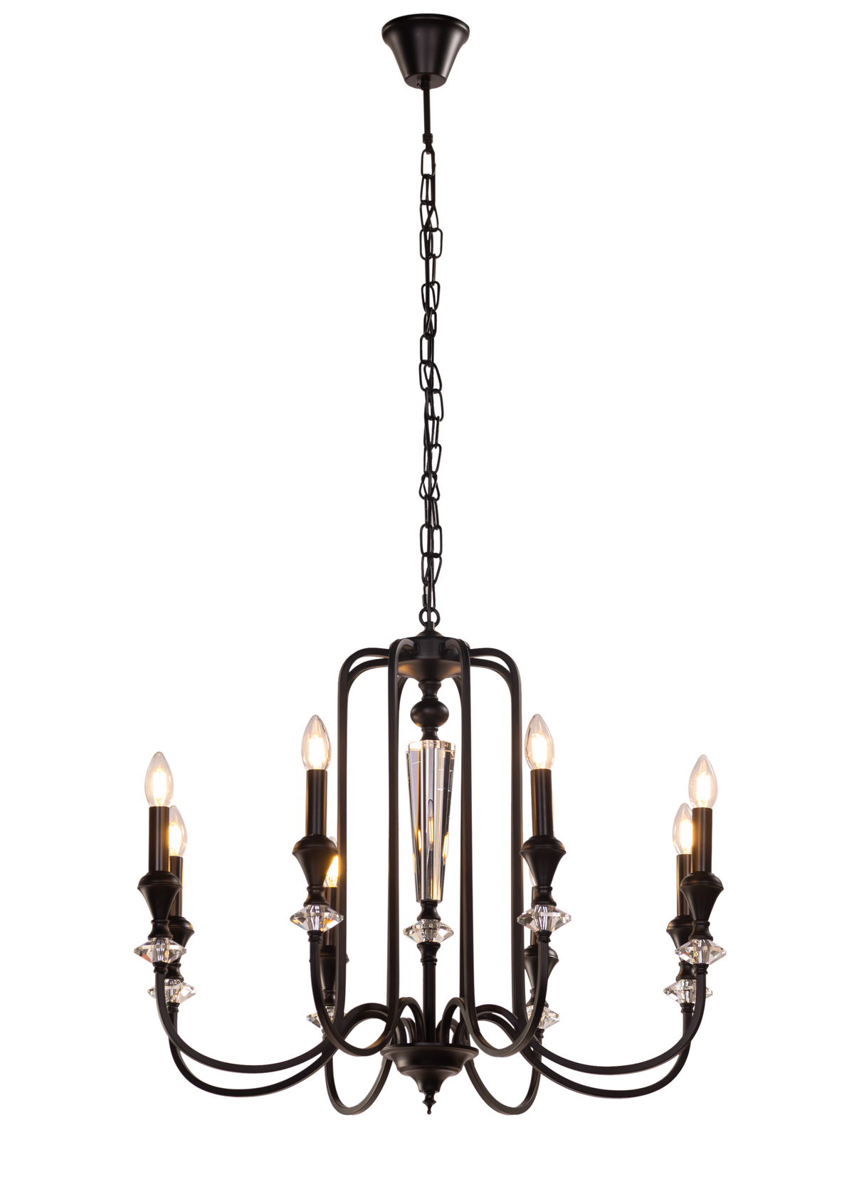 Prone To Cling Petite (Large, Black) Crystal Chandelier