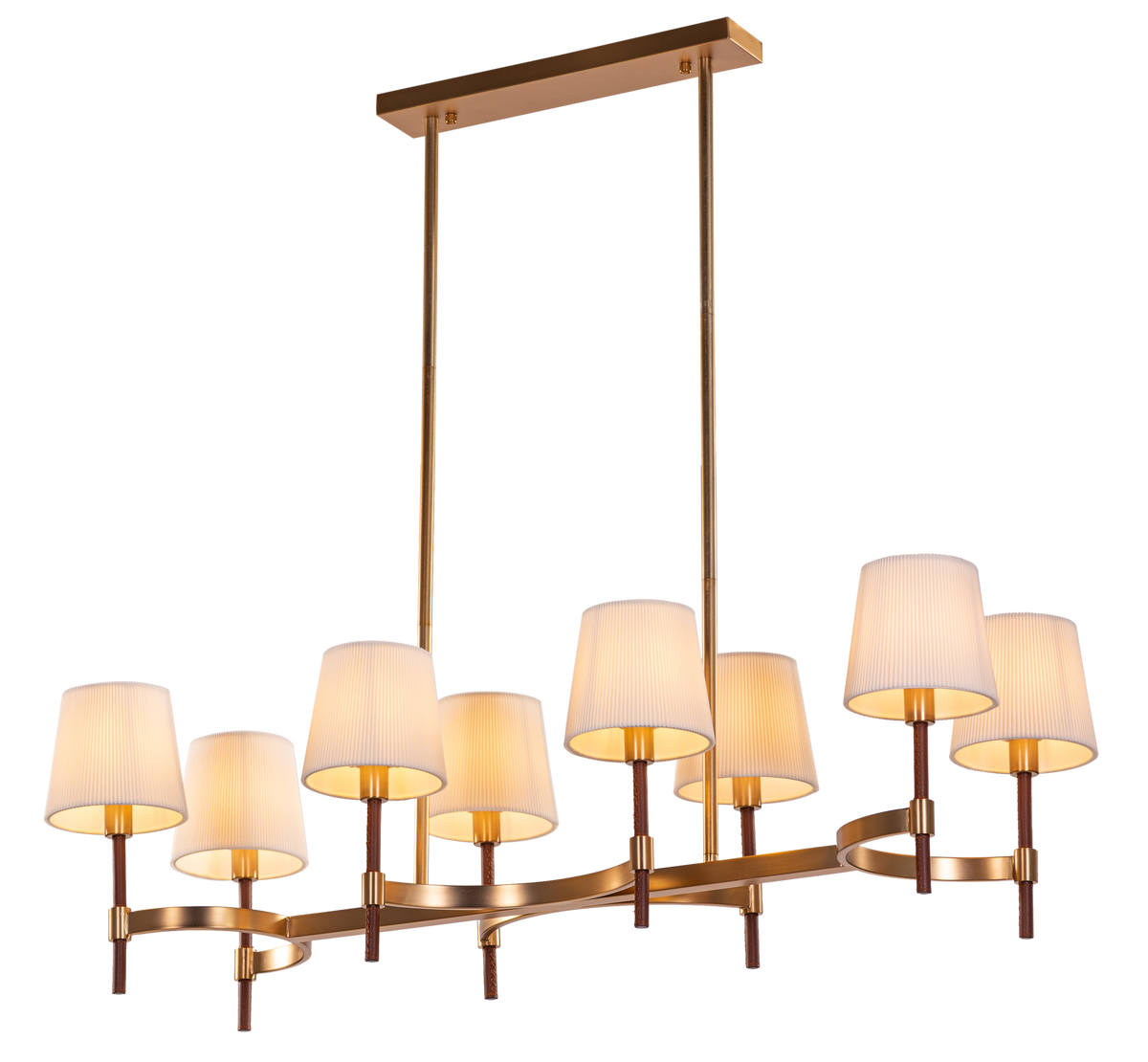 Mayfair Mews (Gold, White) Faux Leather Chandelier
