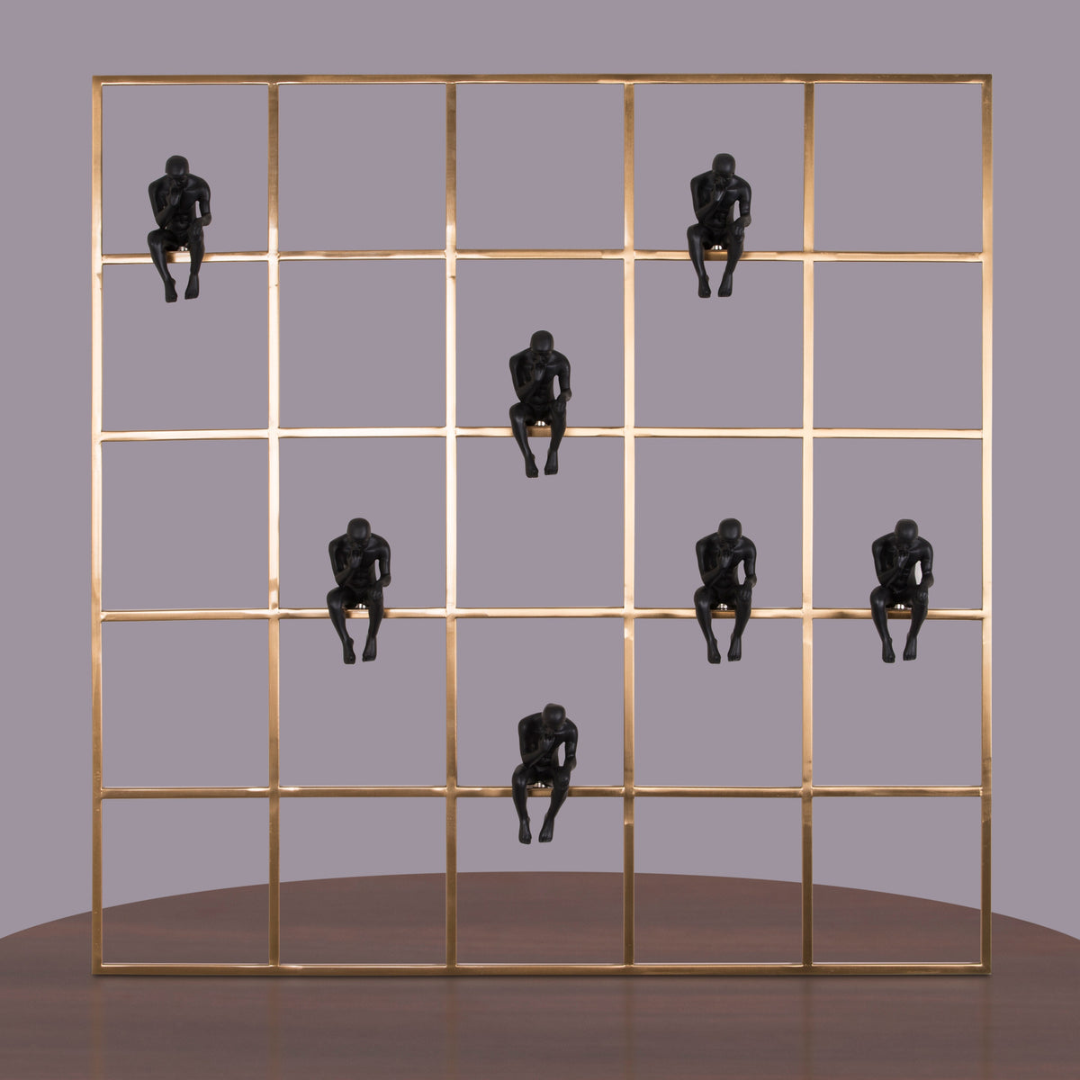 Man In The Grid (Gold / Black) Wall Art