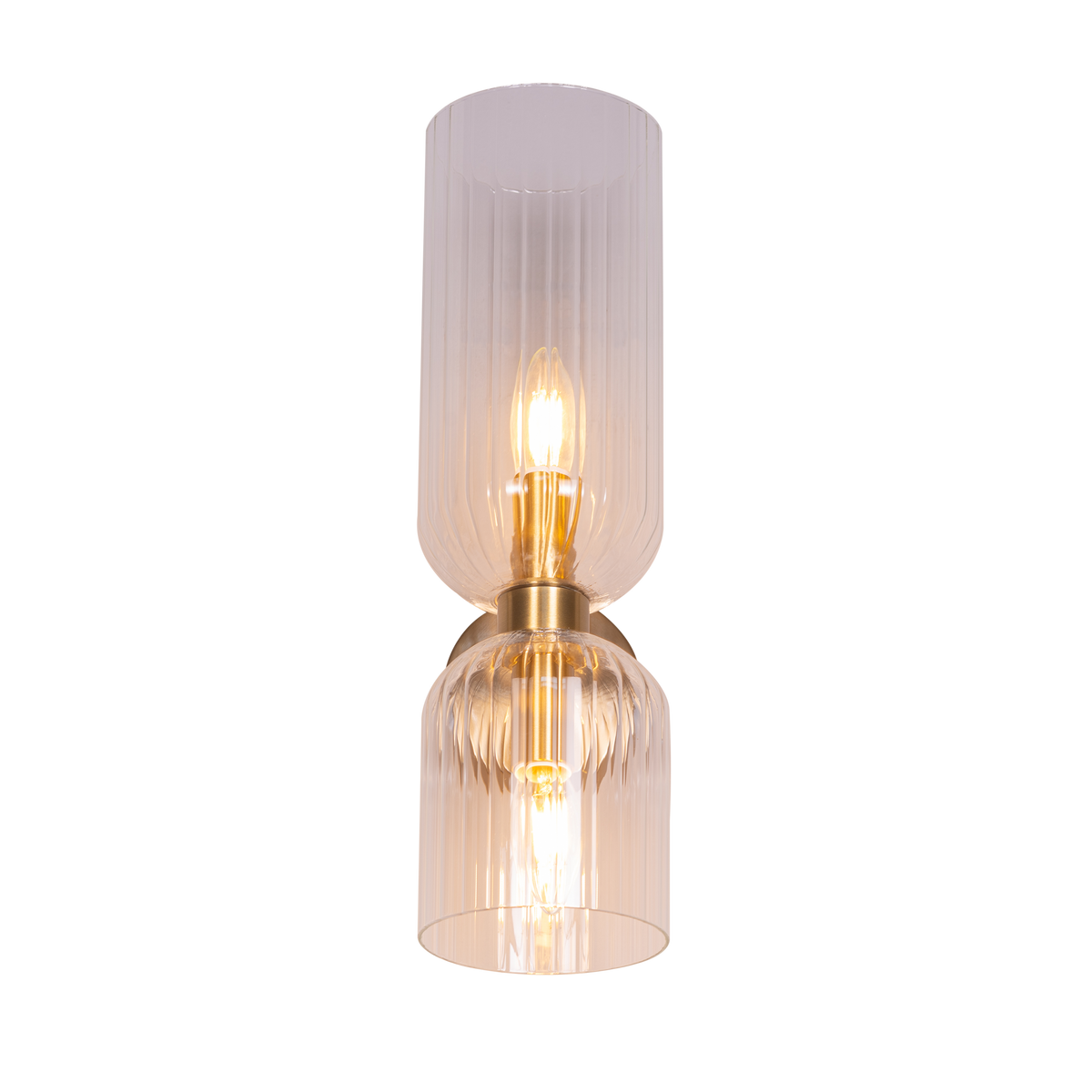 Smitten (Gold, Clear) Textured Glass Wall Light