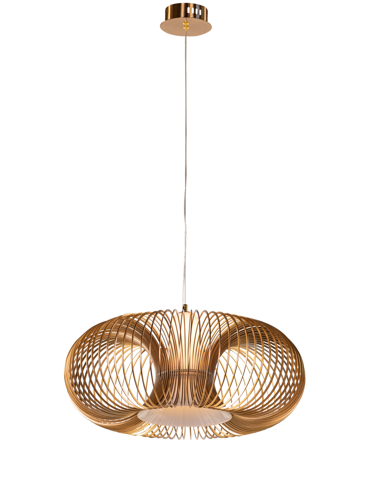 Oïna (Medium, Gold, White) Metal & Glass Pendant Light