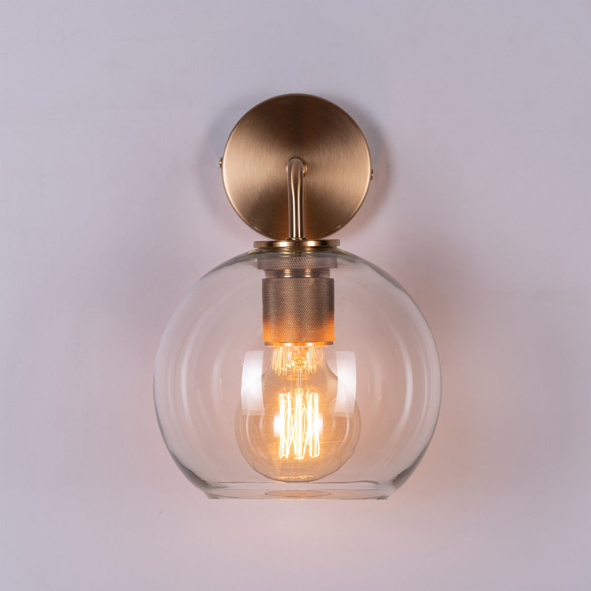 Endgame (Gold) Clear Glass Wall Light