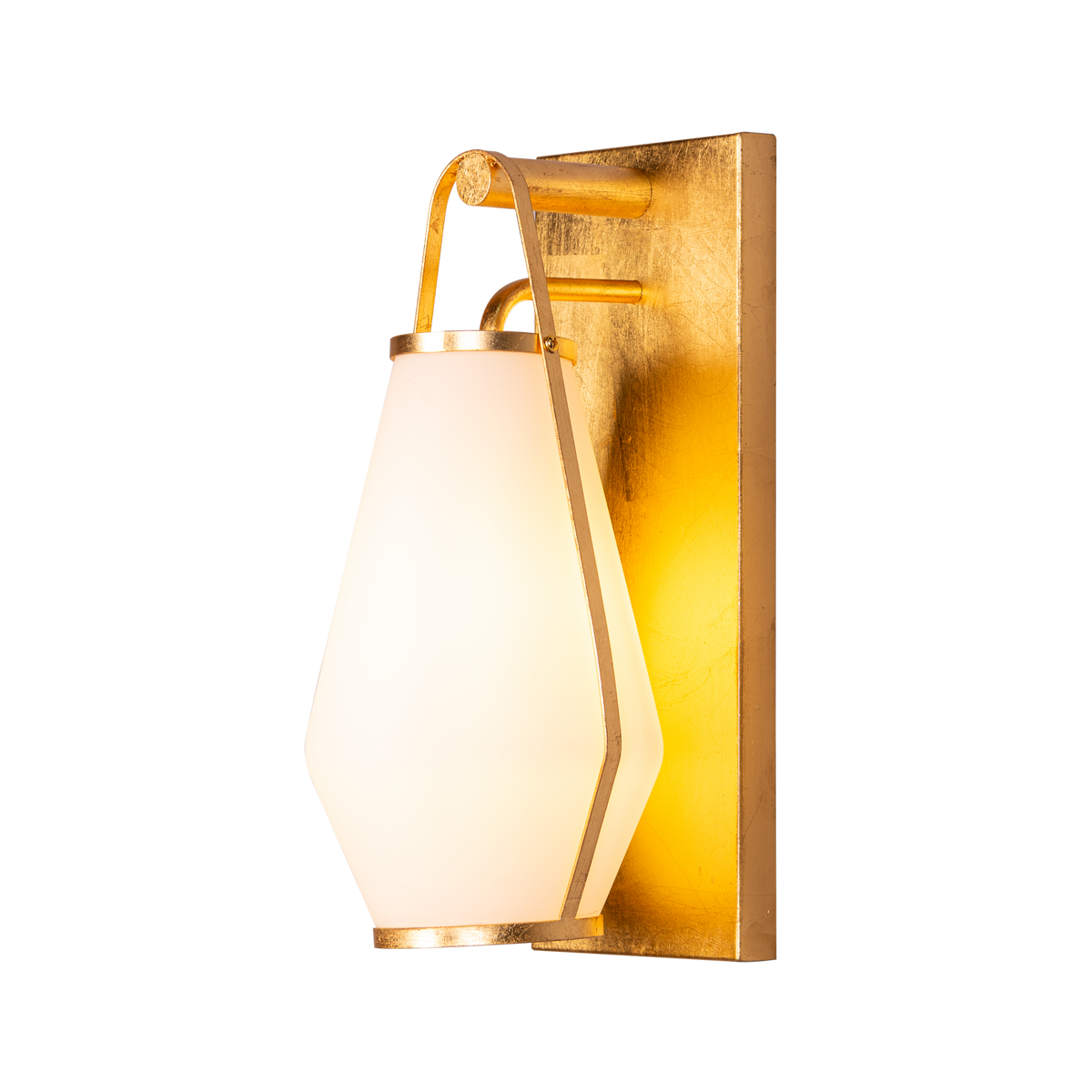 Egerton (Gold, White) Frosted Glass Wall Light