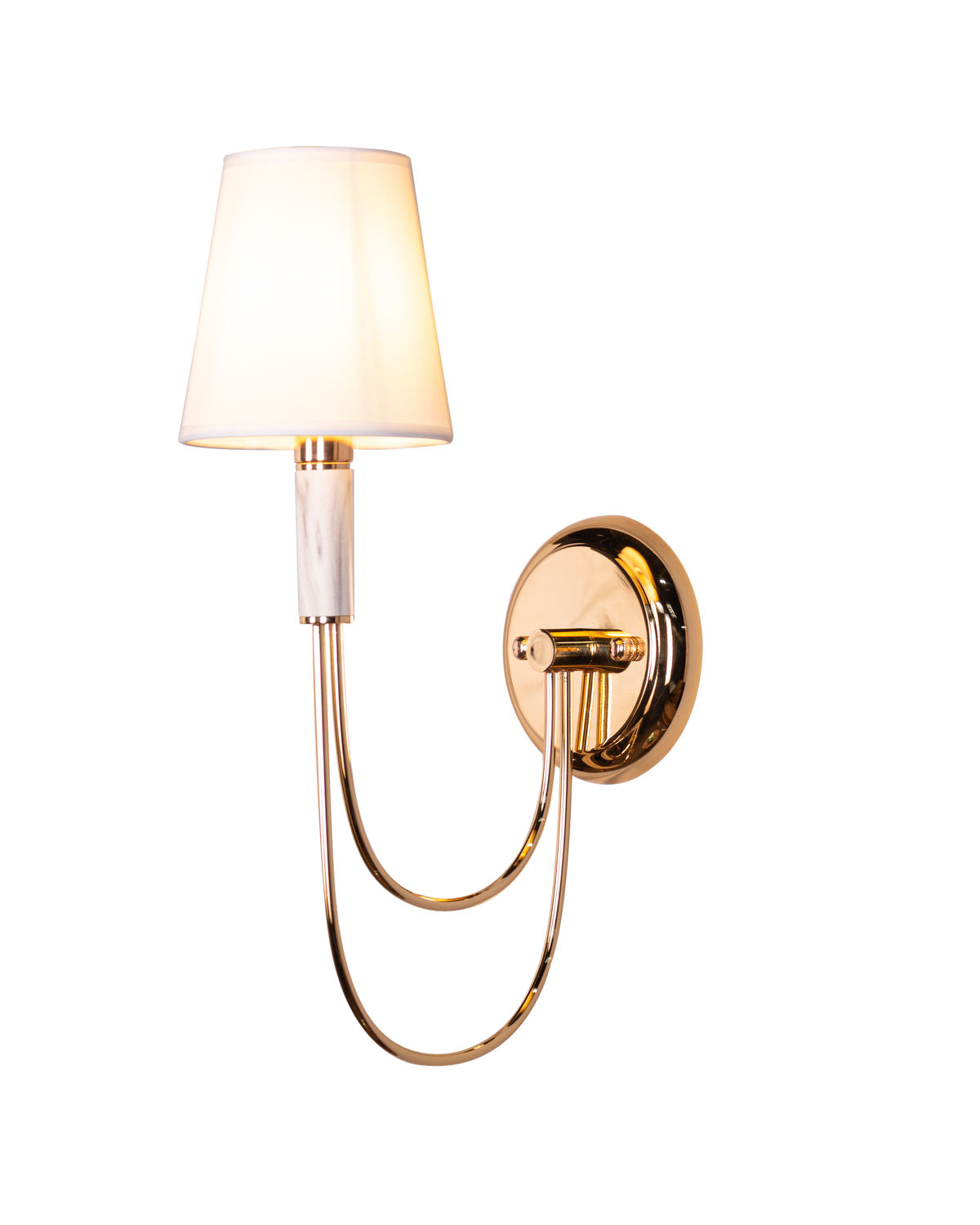 Chelsea (Gold, White) Fabric Wall Light