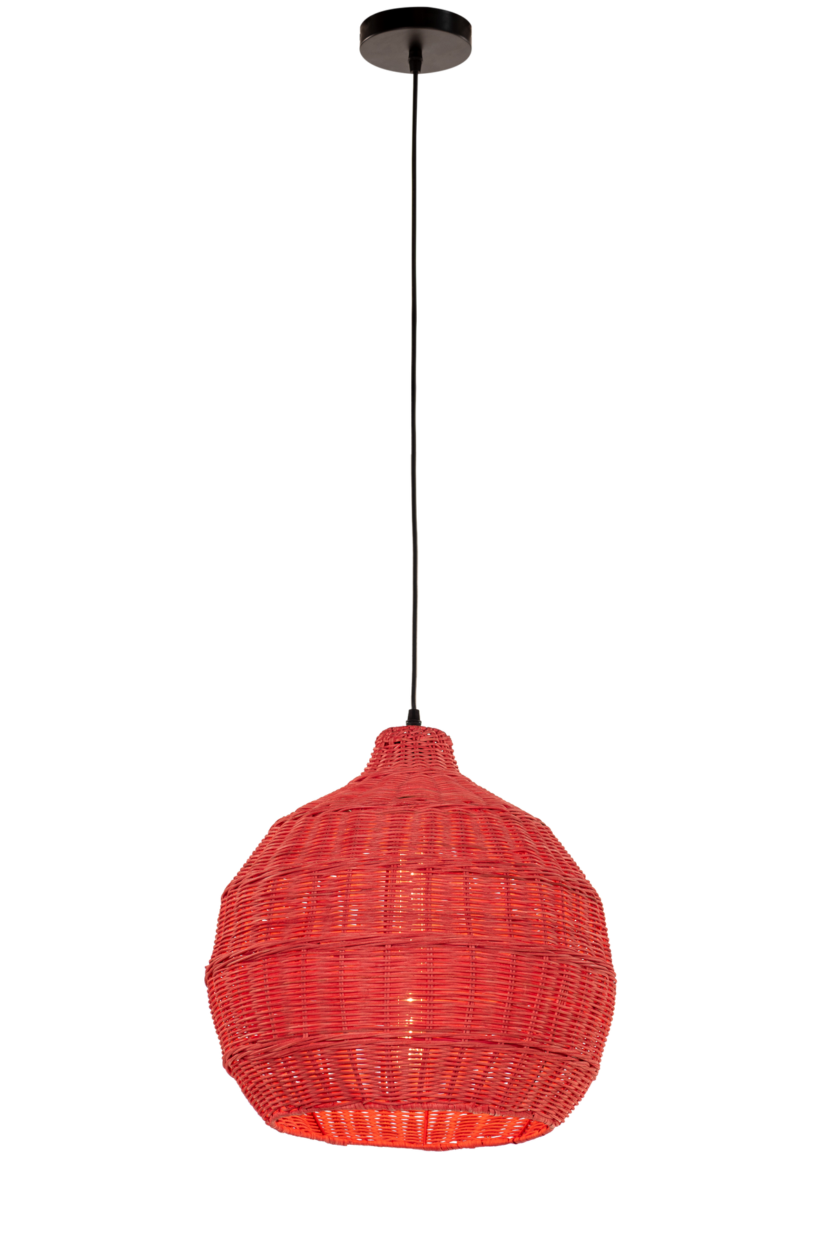 Bayfront Basket (Red) Rattan Pendant Light