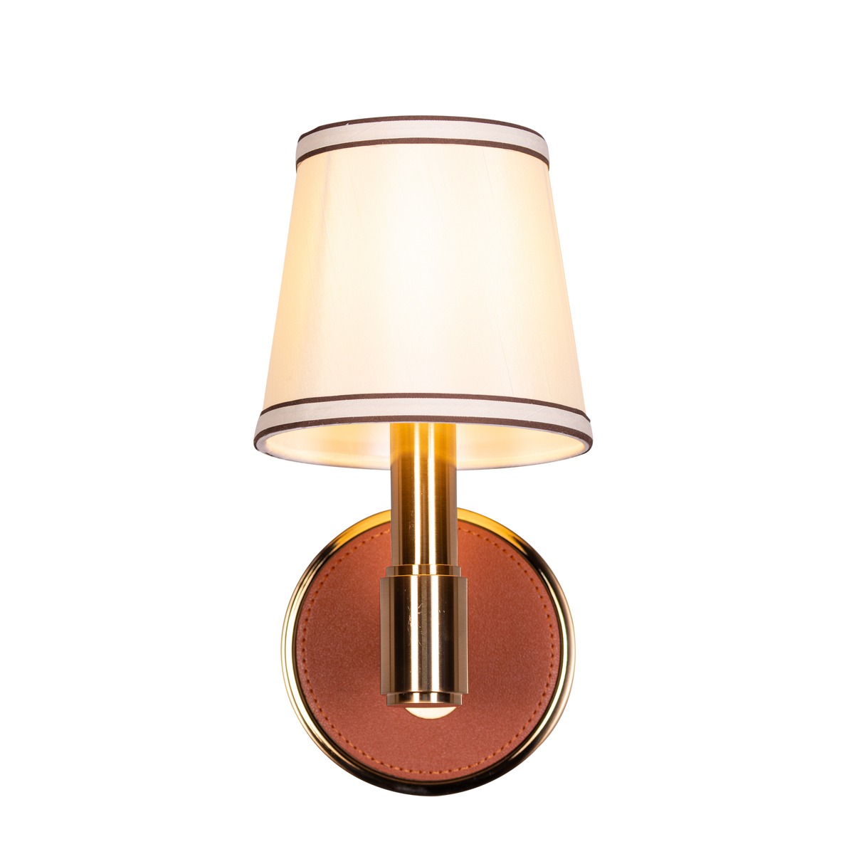 Ink & Ember (Gold, Brown) Faux Leather Wall Light